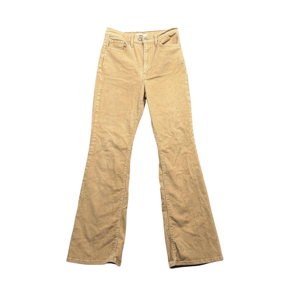 Levi's Ribcage Boot Women 28 Tan Corduroy High Rise Flare Pants